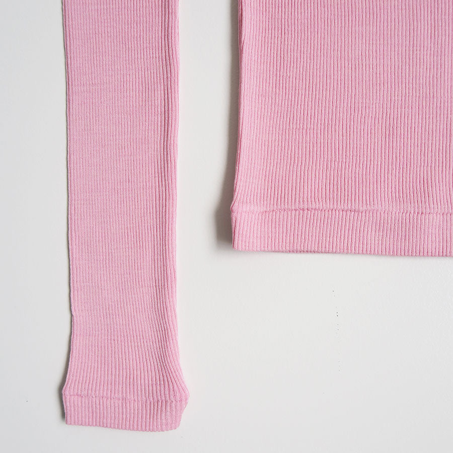 【AURALEE/オーラリー】<br>WOOL SILK SOFT RIB L/S TEE <br>A25AP01WS