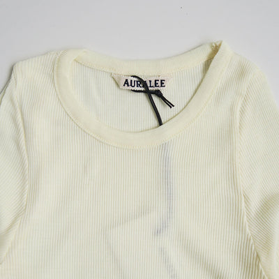 【AURALEE/オーラリー】<br>WOOL SILK SOFT RIB L/S TEE <br>A25AP01WS