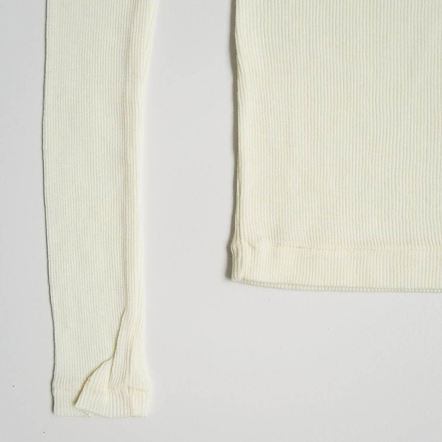 【AURALEE/オーラリー】<br>WOOL SILK SOFT RIB L/S TEE <br>A25AP01WS
