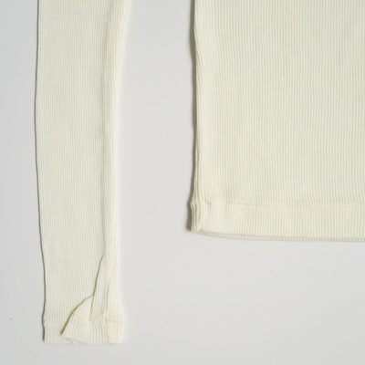 【AURALEE/オーラリー】<br>WOOL SILK SOFT RIB L/S TEE <br>A25AP01WS