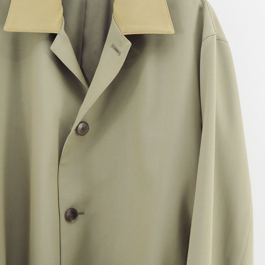 【AURALEE/オーラリー】<br>LIGHT WOOL MAX GABARDINE CHAMBRAY SOUTEINCOLLAR COAT <br>A25SC01MC