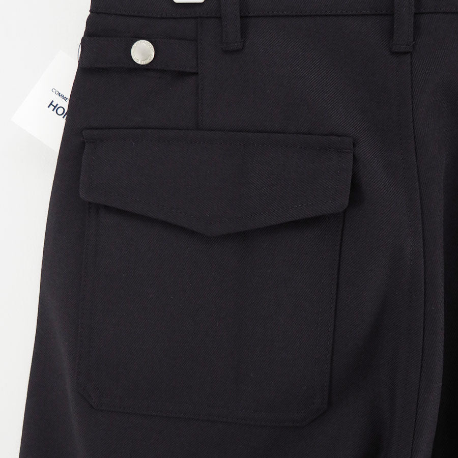 【COMME des GARCONS HOMME】<br>ウールサージミリタリーパンツ <br>HP-P007-051