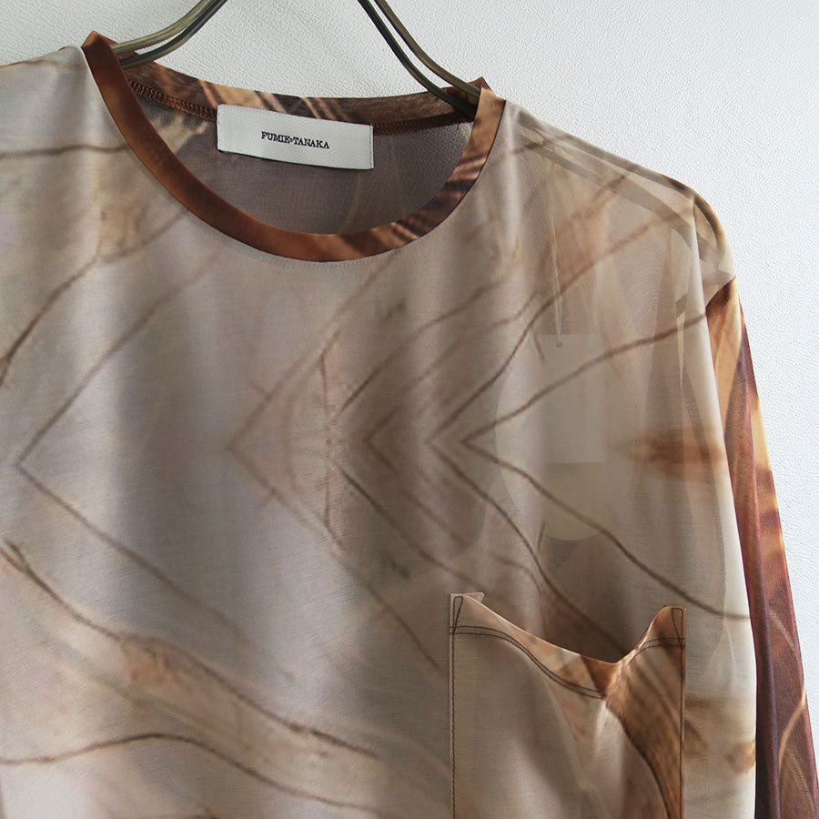 【FUMIE TANAKA/フミエタナカ】 <br>sheer long T <br>F25A31