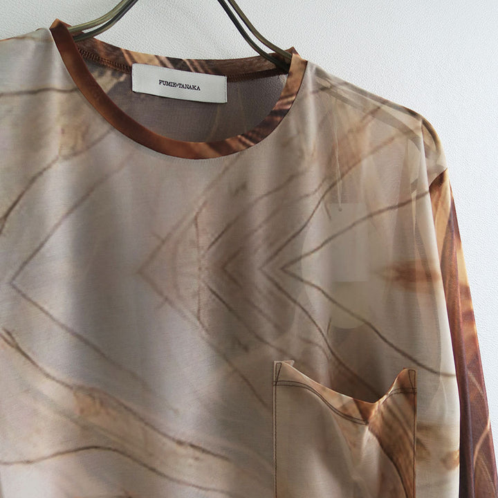 新品FUMIE TANAKA マーブル柄シアーロンT