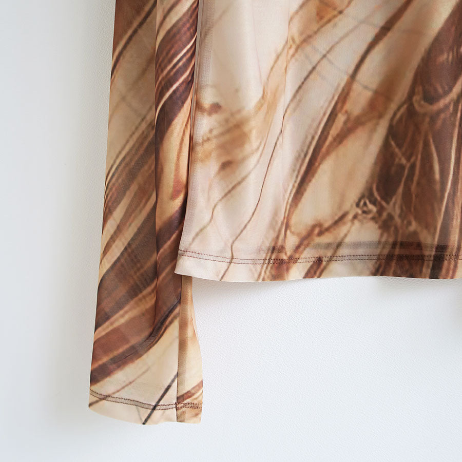 【FUMIE TANAKA/フミエタナカ】 <br>sheer long T <br>F25A31