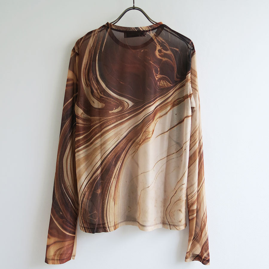 新品 FUMIE TANAKA マーブル柄 シアーロンT FUMIE TANAKA