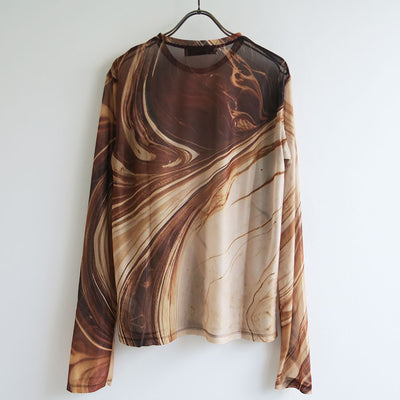【FUMIE TANAKA/フミエタナカ】 <br>sheer long T <br>F25A31