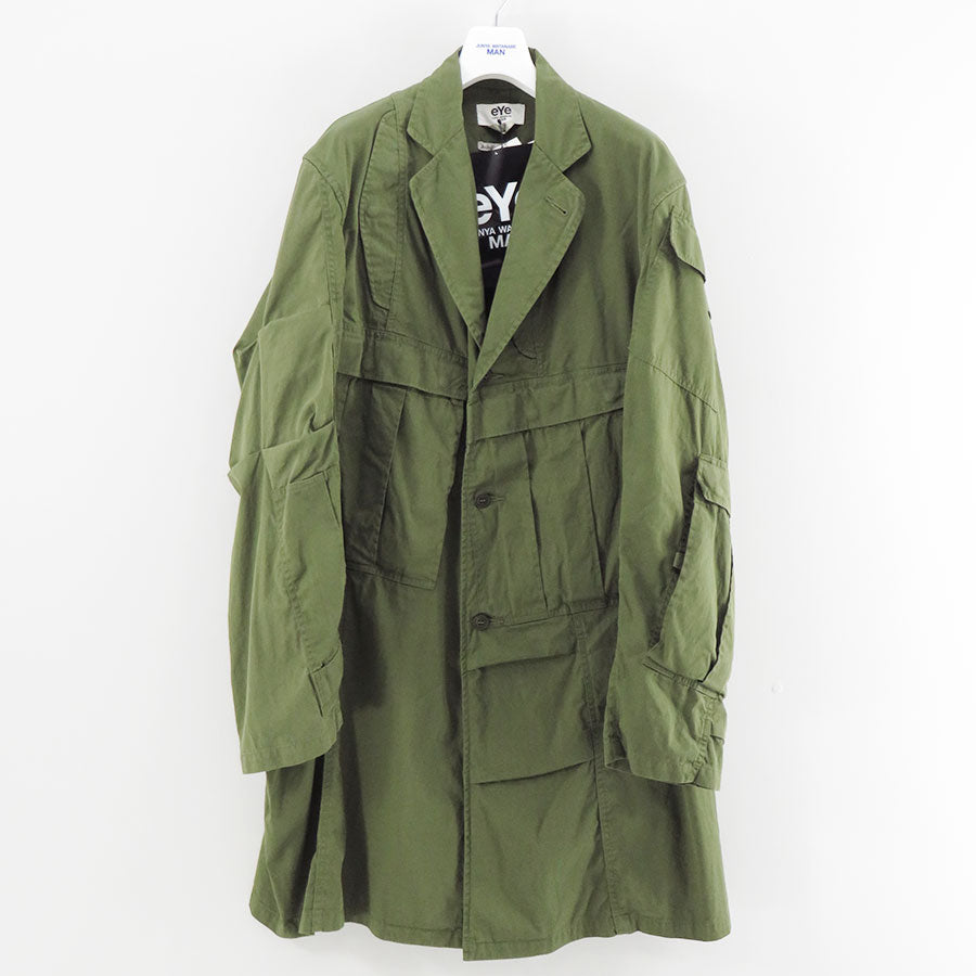 【eYe JUNYA WATANABE MAN】<br>綿ナイロンオックス Needles Wネーム ミリタリーコート <br>WP-C901-100
