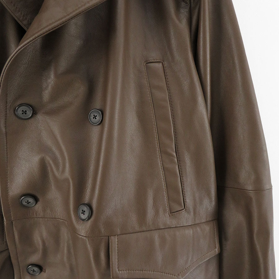 新品 CCU 23AW CHARLIE STORM P COAT レザー コート - アウター