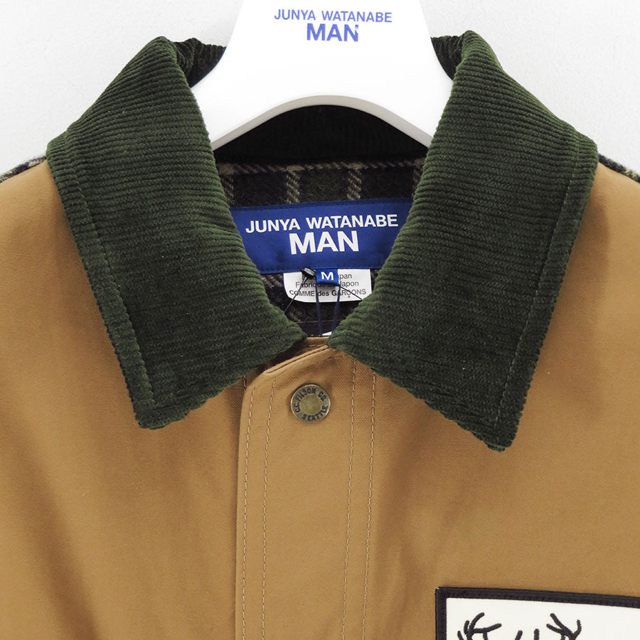 【JUNYA WATANABE MAN】<br>綿オックス×ウールナイロンチェック FILSON Wネーム ハンティングジャケット <br>WP-J014-051