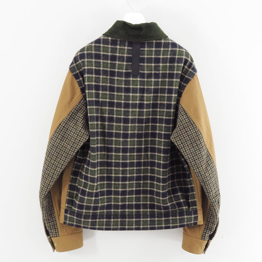 【JUNYA WATANABE MAN】<br>綿オックス×ウールナイロンチェック FILSON Wネーム ハンティングジャケット <br>WP-J014-051