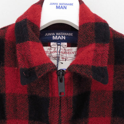 【JUNYA WATANABE MAN】<br>ウールチェック製品縮絨FILSON Wネーム ZIP UP ブルゾン <br>WP-J011-051