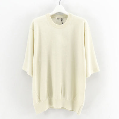 【AURALEE/オーラリー】<br>HARD TWIST CASHMERE KNIT TEE <br>A25ST02CT