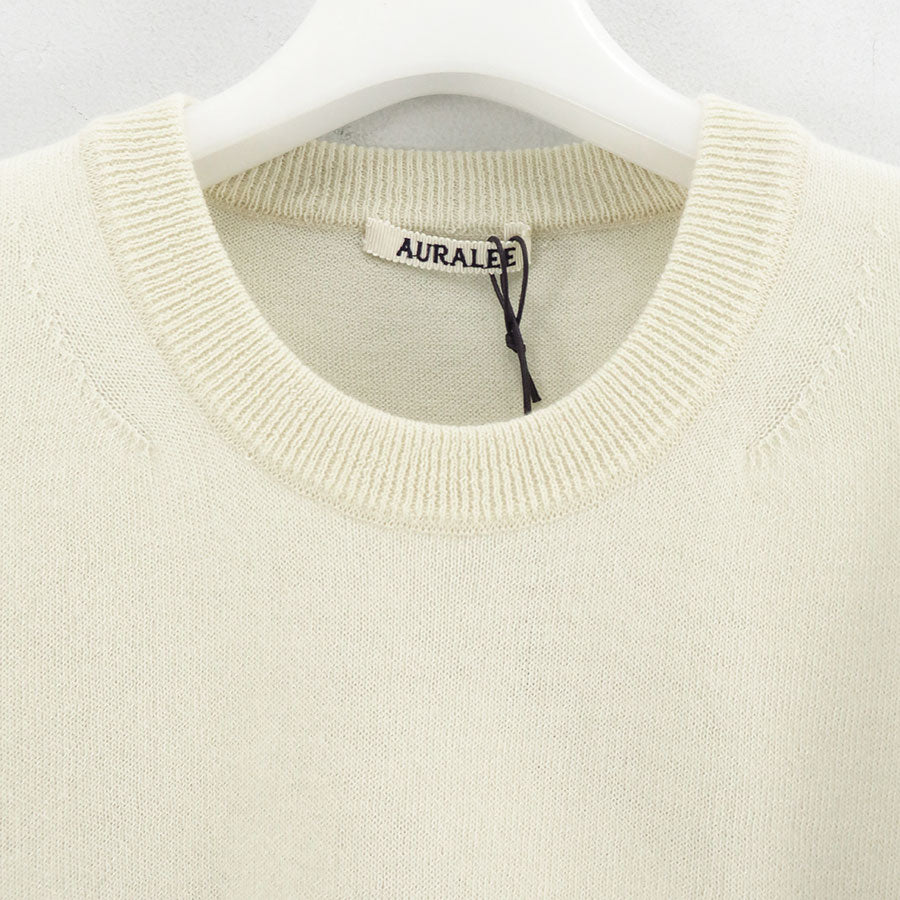 【AURALEE/オーラリー】<br>HARD TWIST CASHMERE KNIT TEE <br>A25ST02CT