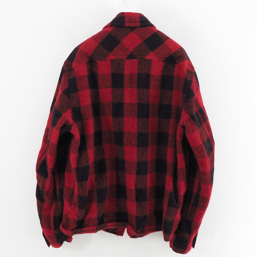 【JUNYA WATANABE MAN】<br>ウールチェック製品縮絨FILSON Wネーム ZIP UP ブルゾン <br>WP-J011-051