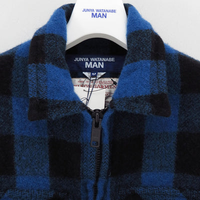 【JUNYA WATANABE MAN】<br>ウールチェック製品縮絨FILSON Wネーム ZIP UP ブルゾン <br>WP-J011-051