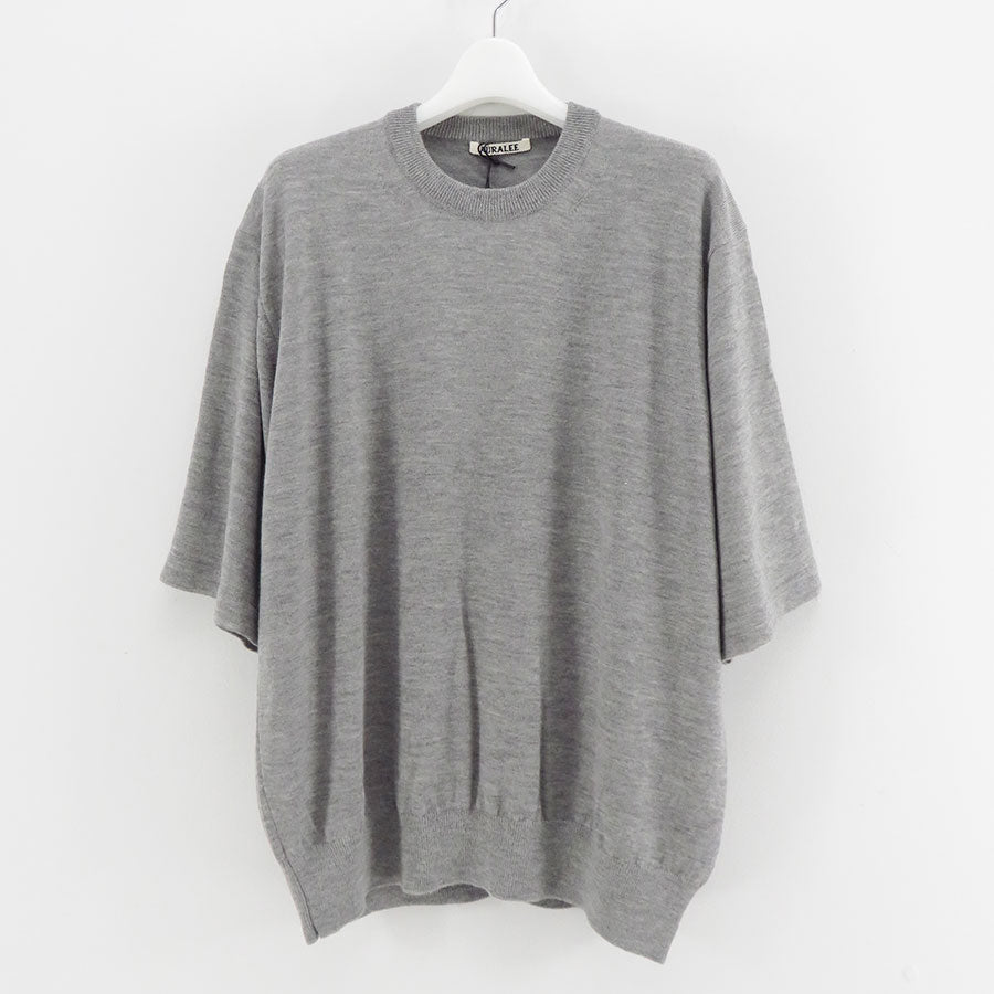 【AURALEE/オーラリー】<br>HARD TWIST CASHMERE KNIT TEE <br>A25ST02CT