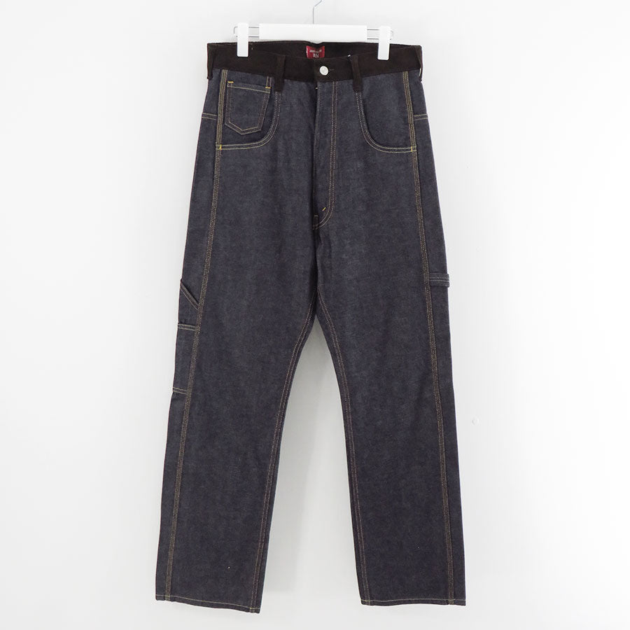 【JUNYA WATANABE MAN】<br>綿セルヴィッチデニム×レザー Levi's Wネームパンツ <br>WP-P203-051