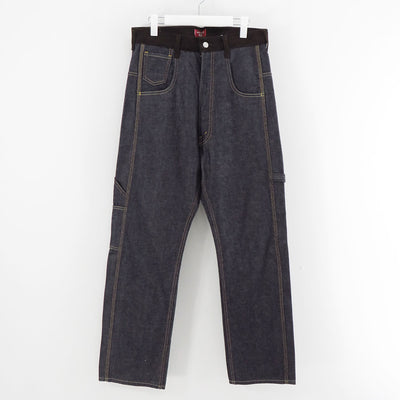 【JUNYA WATANABE MAN】<br>綿セルヴィッチデニム×レザー Levi's Wネームパンツ <br>WP-P203-051