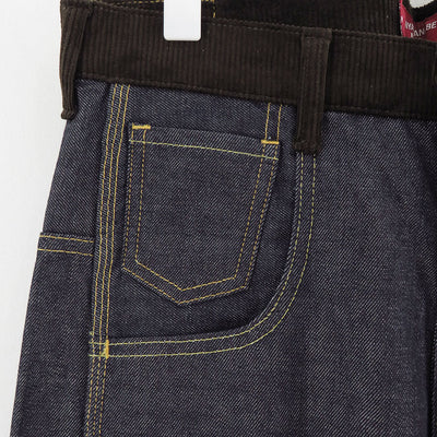 【JUNYA WATANABE MAN】<br>綿セルヴィッチデニム×レザー Levi's Wネームパンツ <br>WP-P203-051