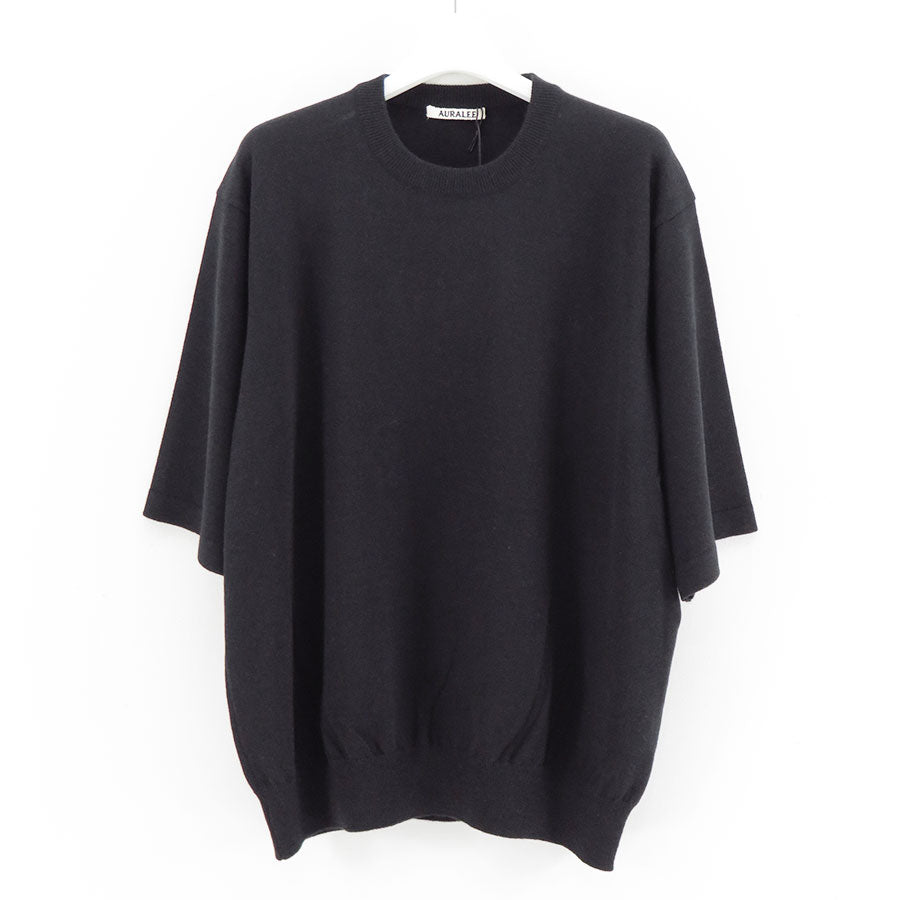 【AURALEE/オーラリー】<br>HARD TWIST CASHMERE KNIT TEE <br>A25ST02CT