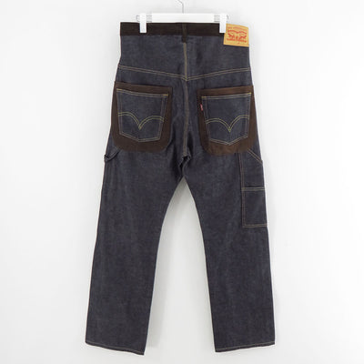 【JUNYA WATANABE MAN】<br>綿セルヴィッチデニム×レザー Levi's Wネームパンツ <br>WP-P203-051