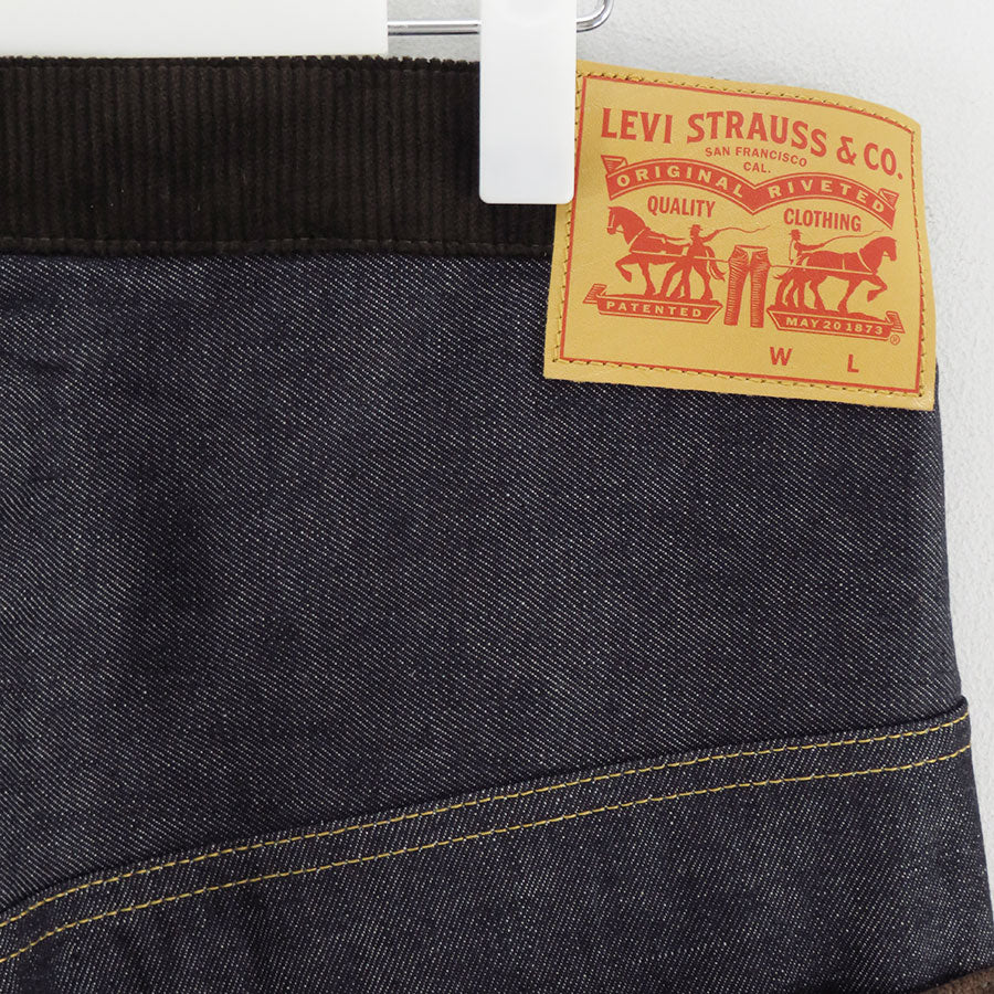 【JUNYA WATANABE MAN】<br>綿セルヴィッチデニム×レザー Levi's Wネームパンツ <br>WP-P203-051