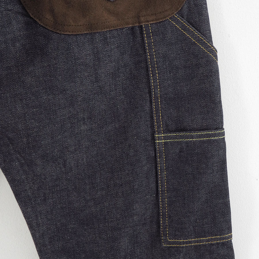 【JUNYA WATANABE MAN】<br>綿セルヴィッチデニム×レザー Levi's Wネームパンツ <br>WP-P203-051