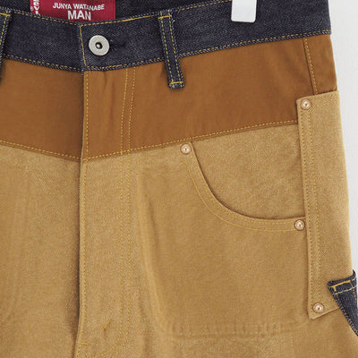 【JUNYA WATANABE MAN】<br>綿デニム×綿帆布 Levi's Wネームパンツ <br>WP-P206-051