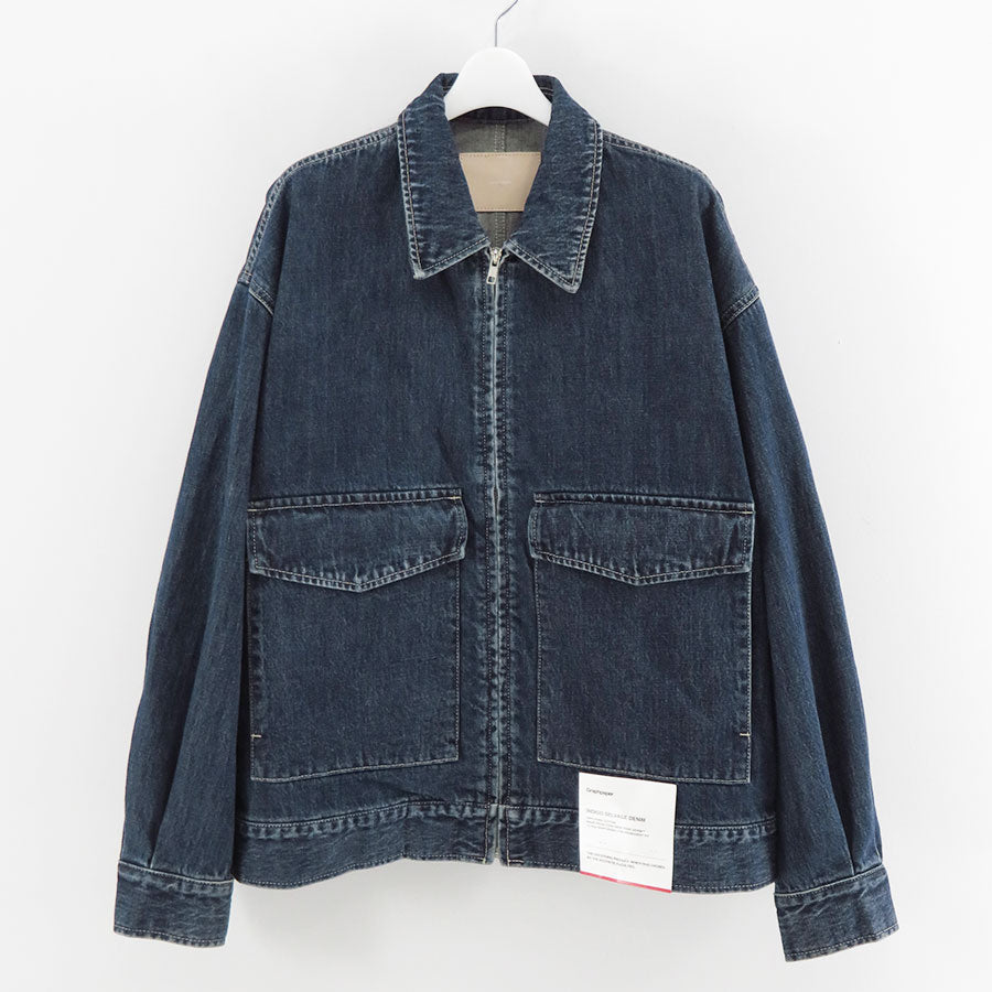 【Graphpaper/グラフペーパー】<br>Selvage Denim Zip Jacket <br>GM253-20056DB