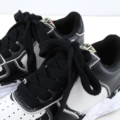 【Maison MIHARA YASUHIRO】<br>"WAYNE" OG Sole Printed Leather Low-top Sneaker (BLK/WHT) <br>A11FW725