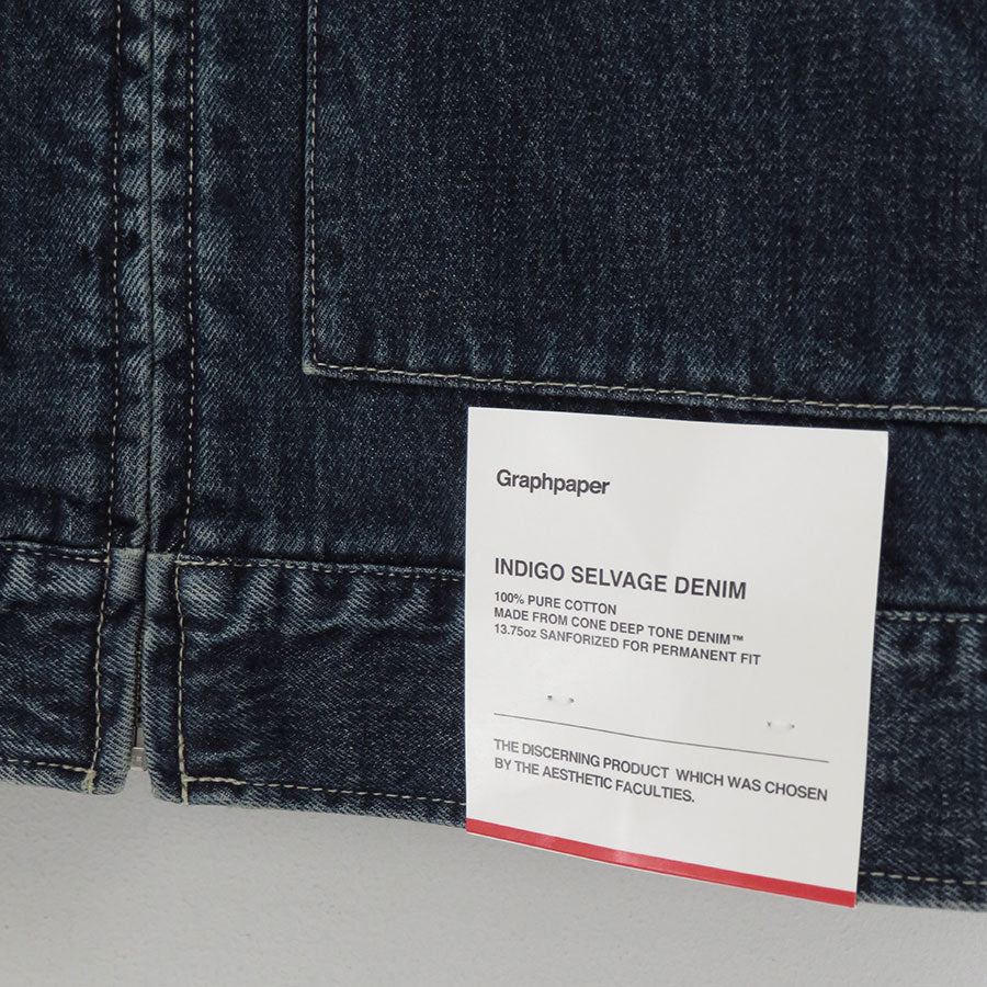 【Graphpaper/グラフペーパー】<br>Selvage Denim Zip Jacket <br>GM253-20056DB