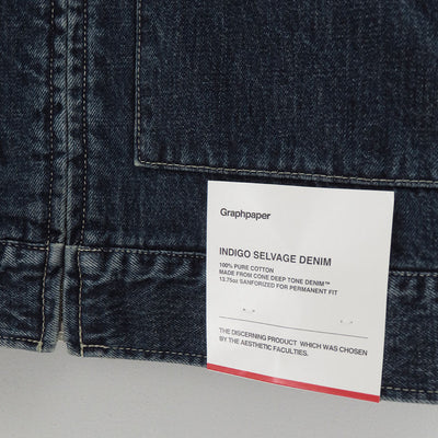 【Graphpaper/グラフペーパー】<br>Selvage Denim Zip Jacket <br>GM253-20056DB