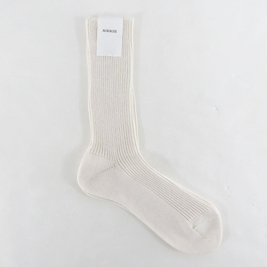 【AURALEE/オーラリー】<br>COTTON CASHMERE LOW GAUGE SOCKS <br>A00S01SX-M