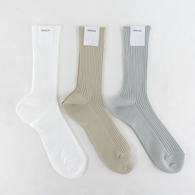 【AURALEE/オーラリー】<br>GIZA HIGH GAUGE SOCKS <br>A00S02SX-M