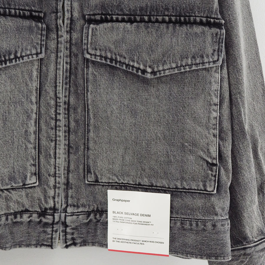 【Graphpaper/グラフペーパー】<br>Selvage Denim Zip Jacket <br>GM253-20056LB