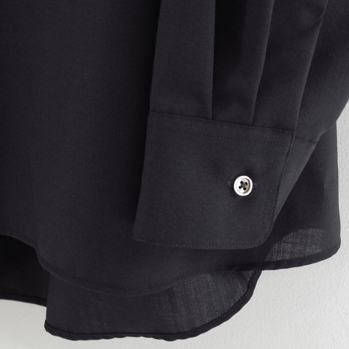 24ss スキッパーシャツ　グラフペーパー ブラック Graphpaper｜ウール スキッパー シャツ 長袖 “Wool Cupro