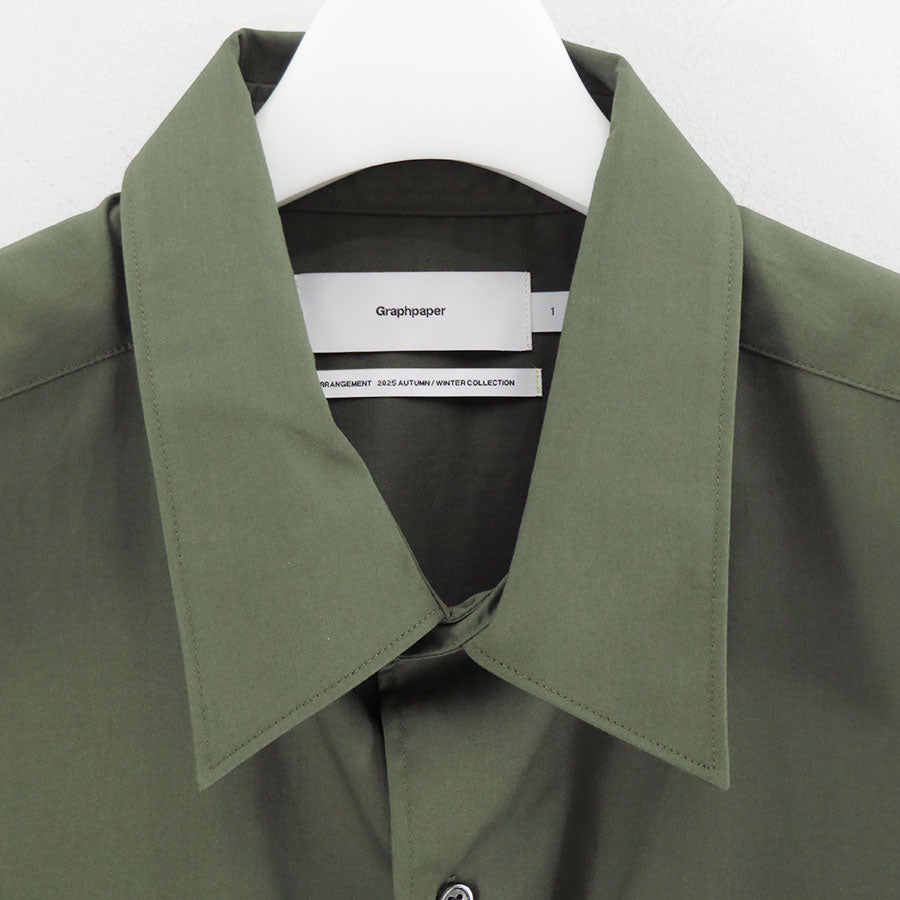 【Graphpaper/グラフペーパー】<br>Silicon Poplin Oversized Regular Collar Shirt <br>GM253-50180