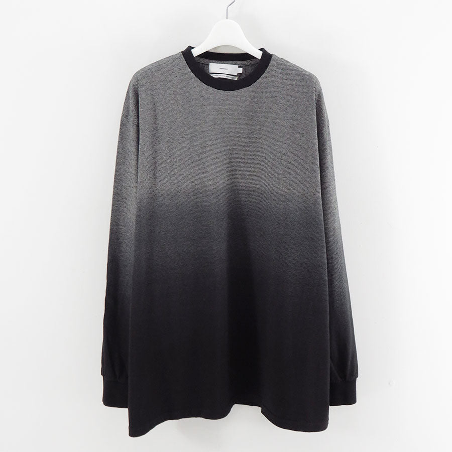 トップス Graphpaper 25AW Gradient Border L/S Tee1 Graphpaper - Gradient Border L/S Tee / BLACK | Stripe Online