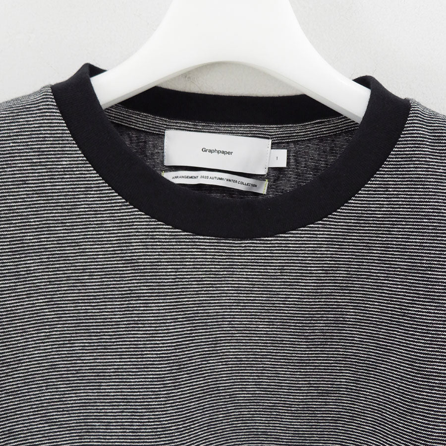 【Graphpaper/グラフペーパー】<br>Gradient Border L/S Tee <br>GU253-70511
