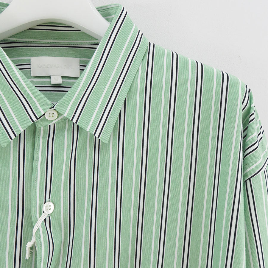 【KANEMASA PHIL./カネマサフィル】<br>46G Atmosphere Stripe L/S Shirt <br>KM25S-023