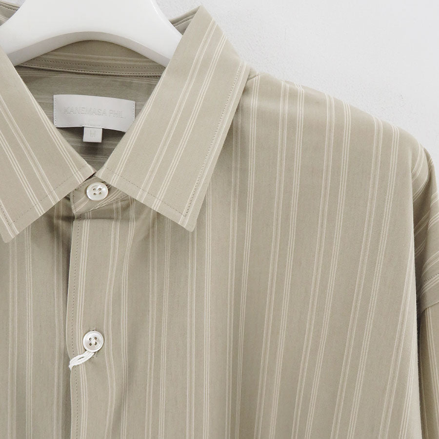 【KANEMASA PHIL./カネマサフィル】<br>46G Atmosphere Stripe L/S Shirt <br>KM25S-023