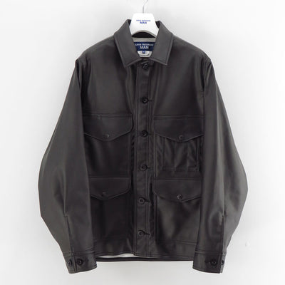 【JUNYA WATANABE MAN】<br>合成皮革×ウールモッサーチェック FILSON Wネームジャケット <br>WP-J020-051