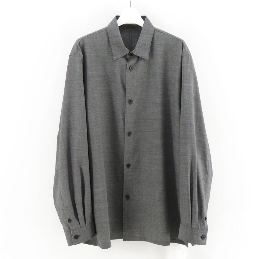 ATON/エイトン】TWIST WOOL GAUZE | LOOSE FIT SHIRT BLAGLM0300の通販