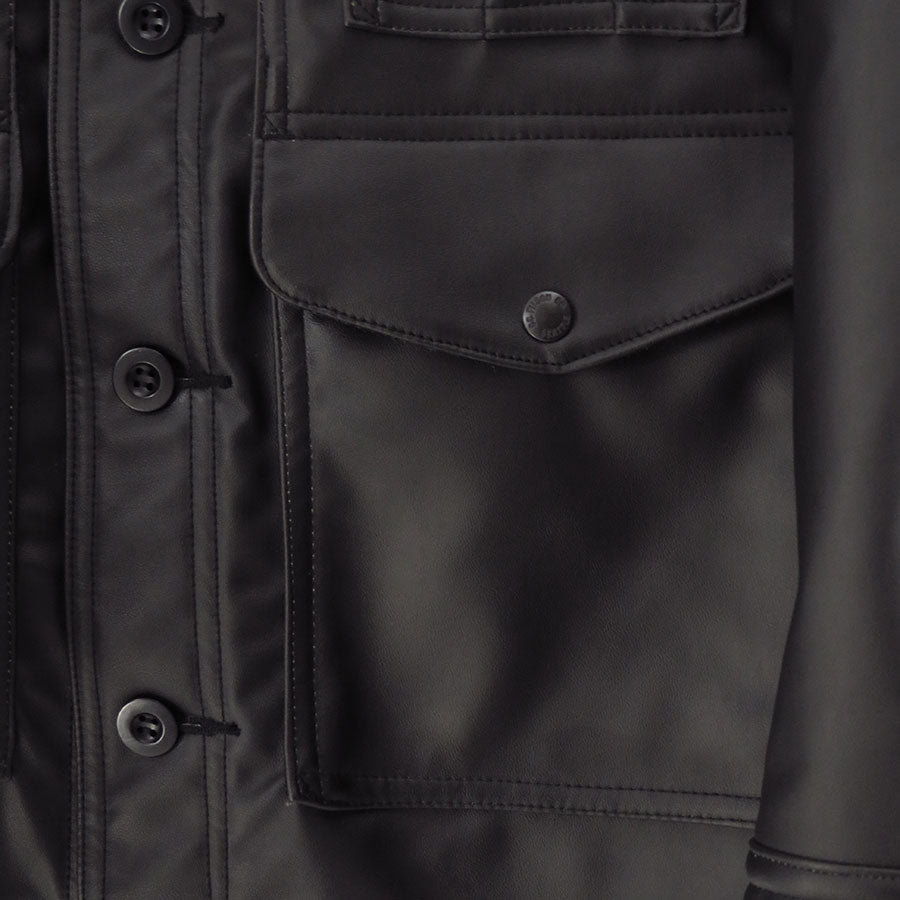 【JUNYA WATANABE MAN】<br>合成皮革×ウールモッサーチェック FILSON Wネームジャケット <br>WP-J020-051
