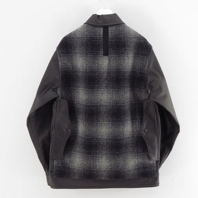 【JUNYA WATANABE MAN】<br>合成皮革×ウールモッサーチェック FILSON Wネームジャケット <br>WP-J020-051