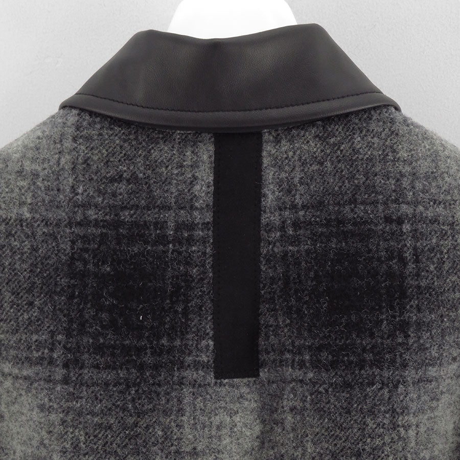 【JUNYA WATANABE MAN】<br>合成皮革×ウールモッサーチェック FILSON Wネームジャケット <br>WP-J020-051