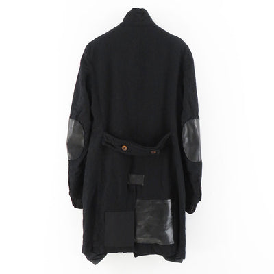 【JUNYA WATANABE MAN】<br>ウールサージ 製品縮絨×多素材パッチワークコート <br>WL-C002-051