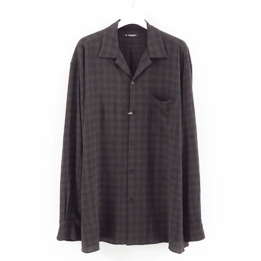 【MAATEE&SONS/マーティーアンドサンズ】<br>OP COLLLAR SHIRTS RAYON強撚 BRCHECK <br>MT5303-0604A