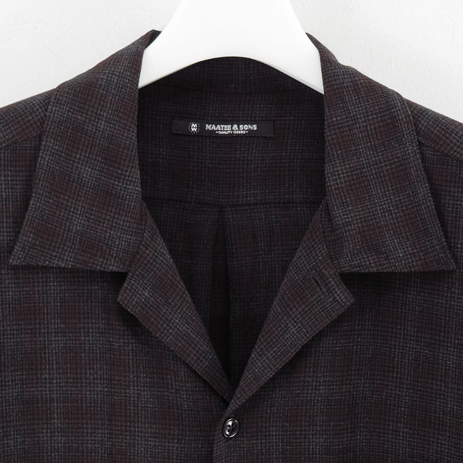 【MAATEE&SONS/マーティーアンドサンズ】<br>OP COLLLAR SHIRTS RAYON強撚 BRCHECK <br>MT5303-0604A